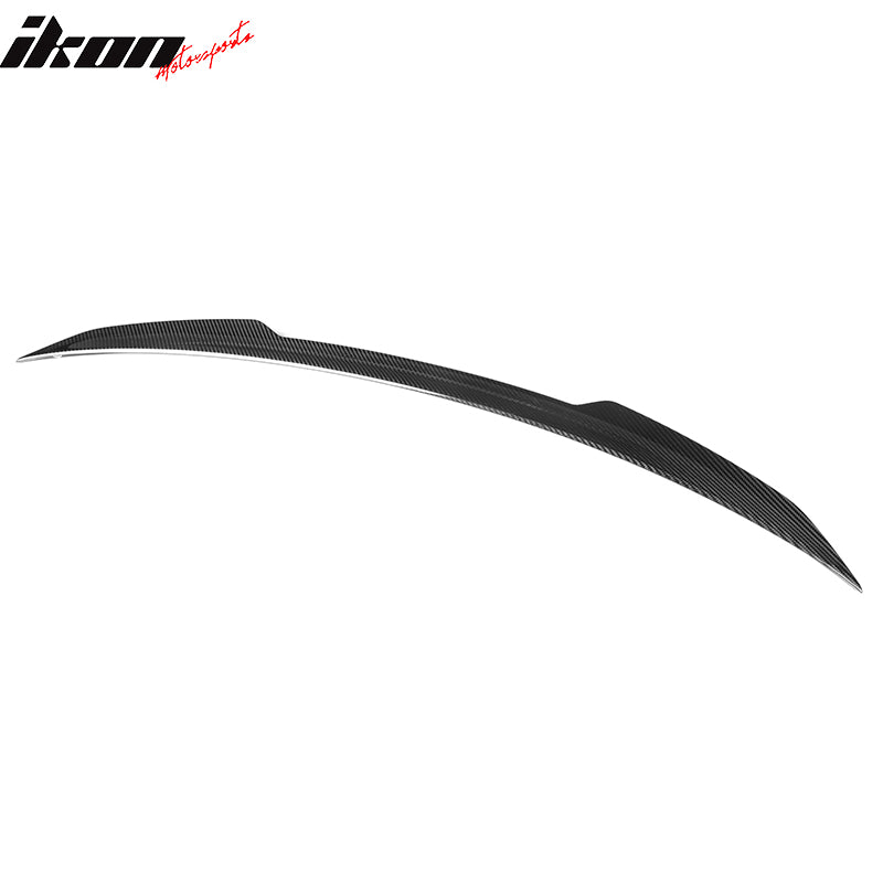 IKON MOTORSPORTS, Dry Carbon Fiber Trunk Spoiler Compatible With 2022-2025 Mercedes-Benz W206 C-Class Sedan, Gloss Black X Style Rear Trunk Deck Lid Spoiler Wing