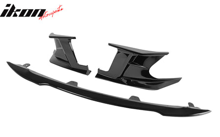 Fits 23-25 Toyota Corolla 5-Door 2PC Side Canards + Front Bumper Lip Gloss Black