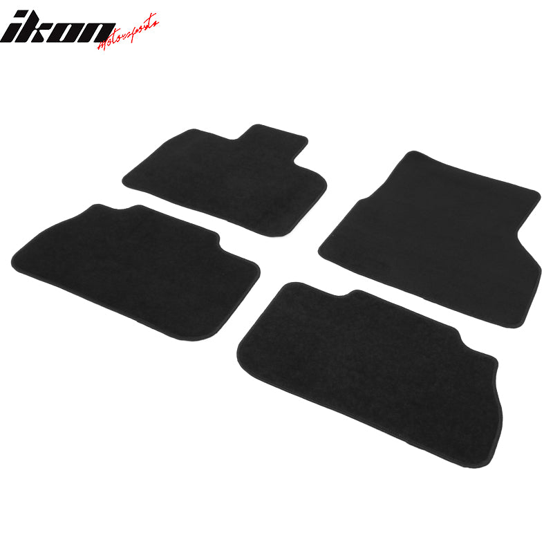 Fits 22-24 BMW I20 iX Nylon Front Rear Floor Mats Full Coverage Carpet Black 4PC