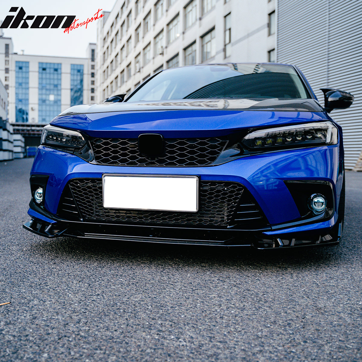 IKON MOTORSPORTS Fog Light Covers, Compatible with 2022-2024 Honda Civic Sedan & Hatchback, OE Style Gloss Black Round Hole Fog Lamp Decoration Bezels Trim 1Pair