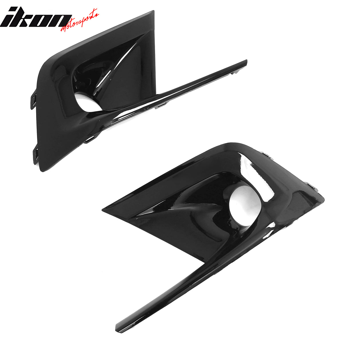 Fits 22-24 Honda Civic Round Holes Fog Light Bezels OE Style Covers Gloss Black