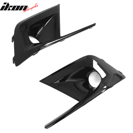 Fits 22-24 Honda Civic Round Holes Fog Light Bezels OE Style Covers Gloss Black