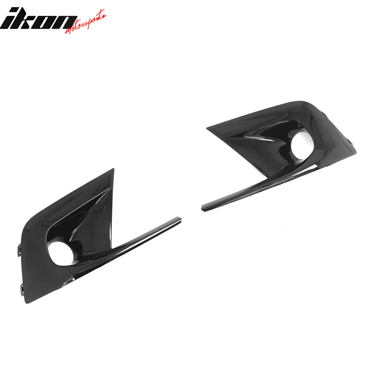 Fits 22-24 Honda Civic Round Holes Fog Light Bezels OE Style Covers Gloss Black