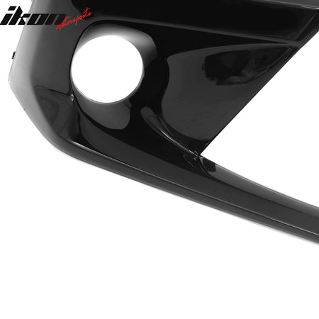 Fits 22-24 Honda Civic Round Holes Fog Light Bezels OE Style Covers Gloss Black