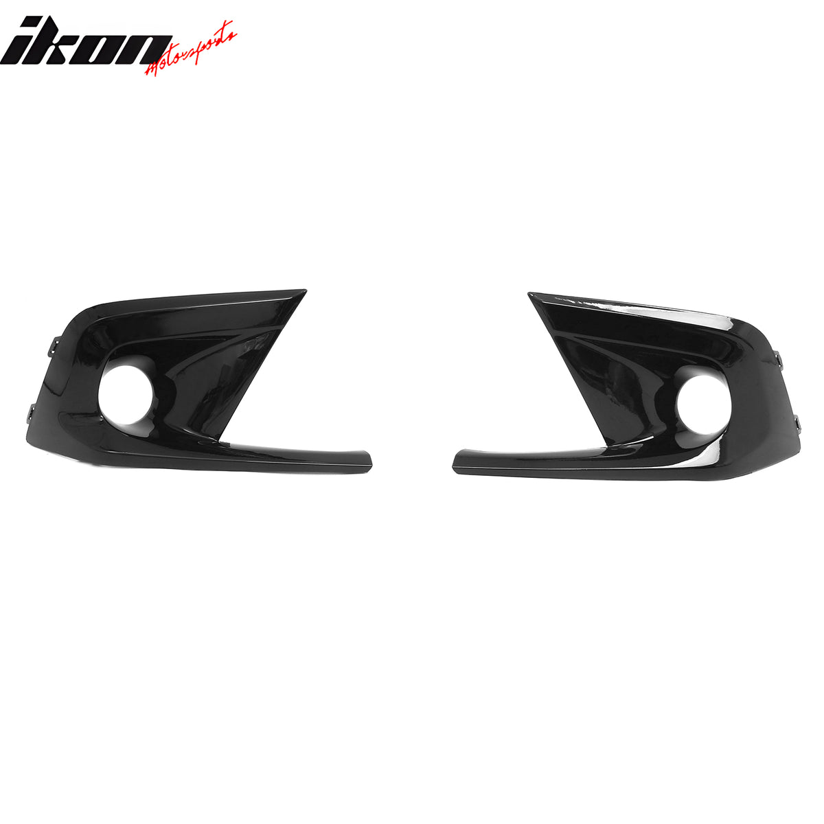 Fits 22-24 Honda Civic Round Holes Fog Light Bezels OE Style Covers Gloss Black
