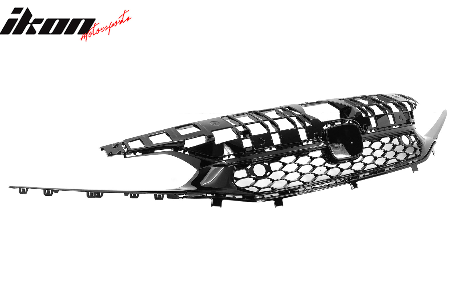Fits 22-24 Honda Civic Sedan Type R Front Bumper Grille Cover Trim Gloss Black