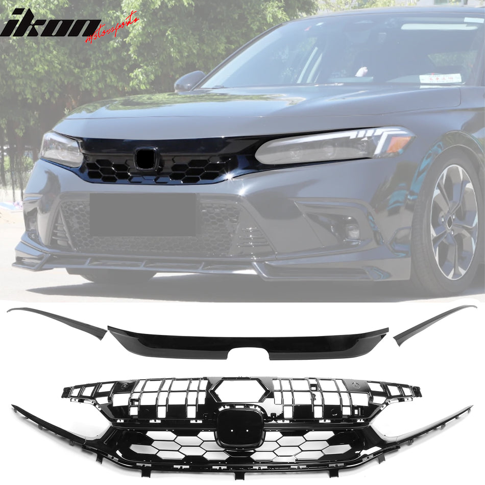 2022-2024 Honda Civic Sedan Si Gloss Black Front Bumper Grille ABS