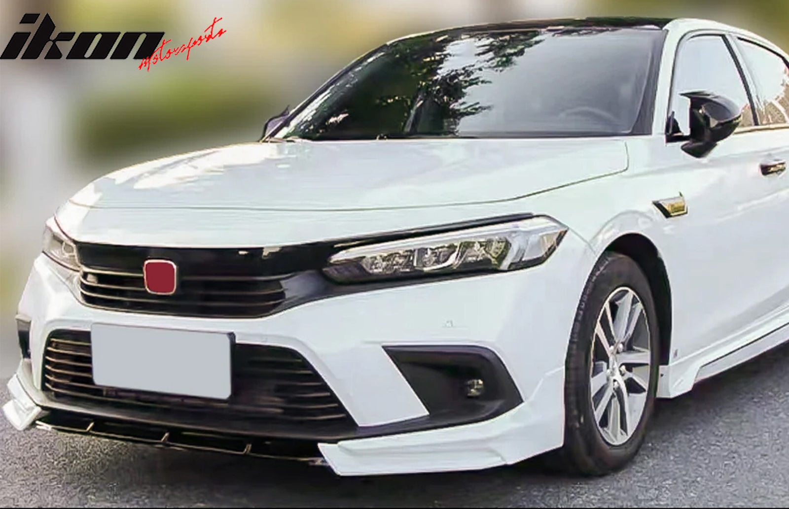 Fits 22-24 Honda Civic Sedan Si Style Front Bumper Grille Cover Trim Gloss Black