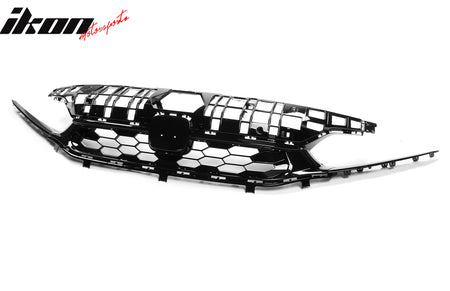 Fits 22-24 Honda Civic Sedan Si Style Front Bumper Grille Cover Trim Gloss Black