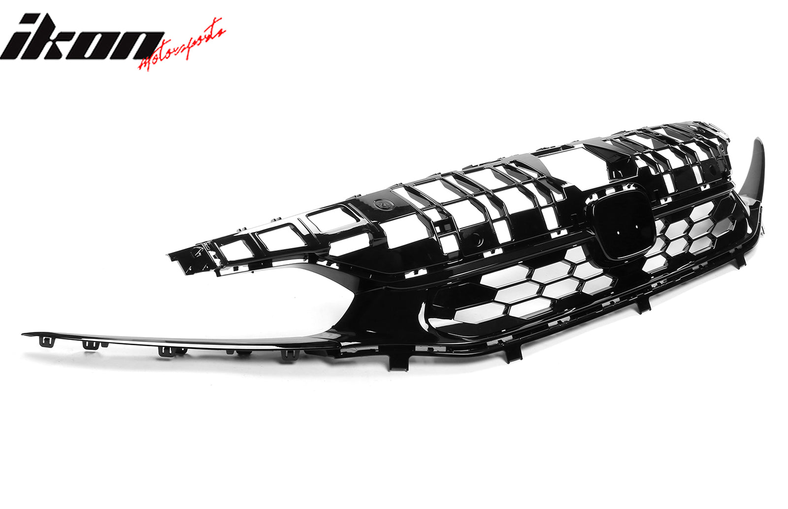 Fits 22-24 Honda Civic Sedan Si Style Front Bumper Grille Cover Trim Gloss Black