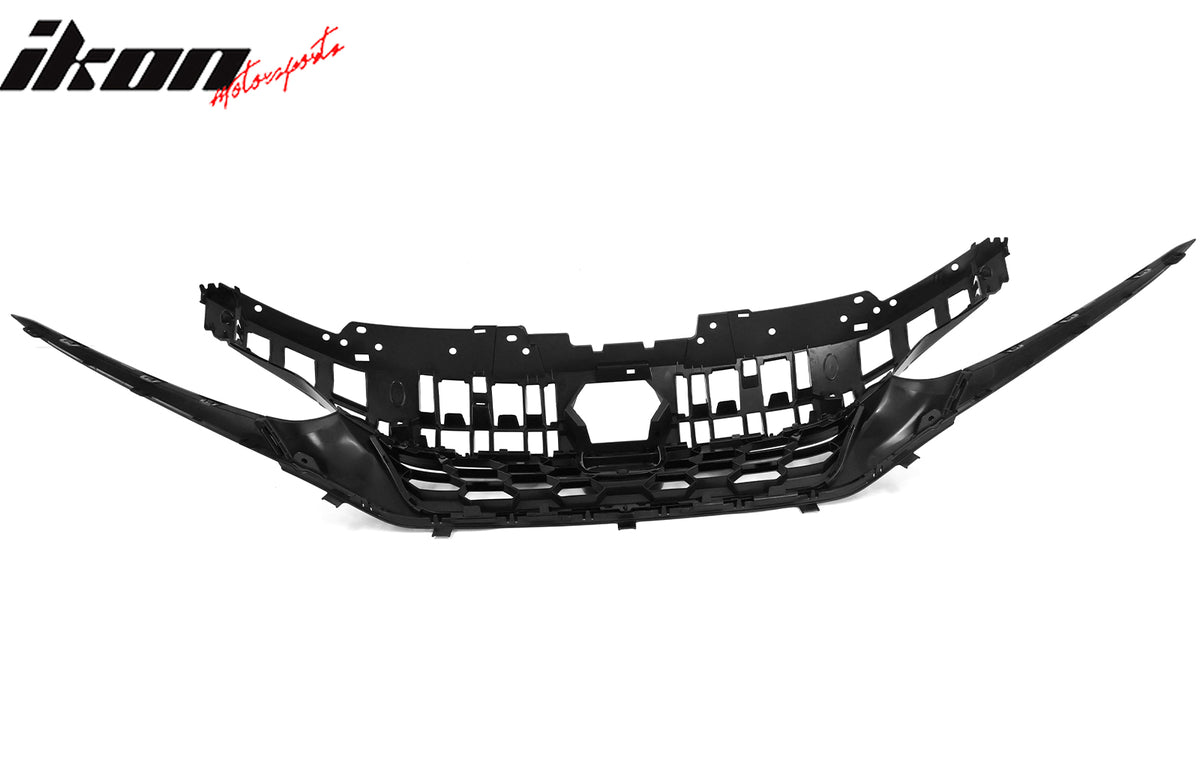 Fits 22-24 Honda Civic Sedan Si Style Front Bumper Grille Cover Trim Gloss Black