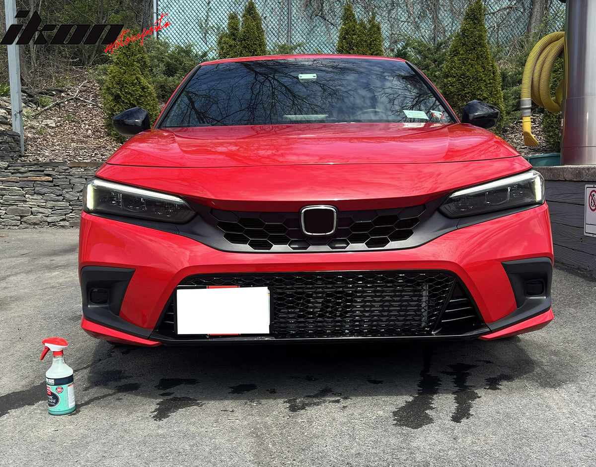 Fits 22-24 Honda Civic Type R Style Front Bumper Lower Grille PP Gloss Black