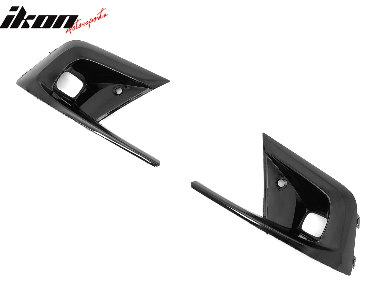 Fits 22-24 Honda Civic Type R Front Grilles Kit + ABS Foglight Bezel Gloss Black