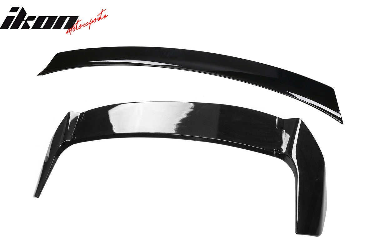 Fits 22-24 Hyundai Ioniq 5 Rear Trunk Spoiler + Roof Spoiler Lip Gloss Black ABS