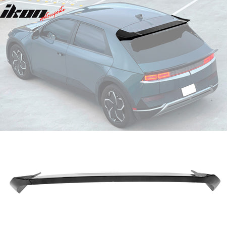 Fits 22-24 Hyundai Ioniq 5 Rear Trunk Spoiler + Roof Spoiler Lip Gloss Black ABS