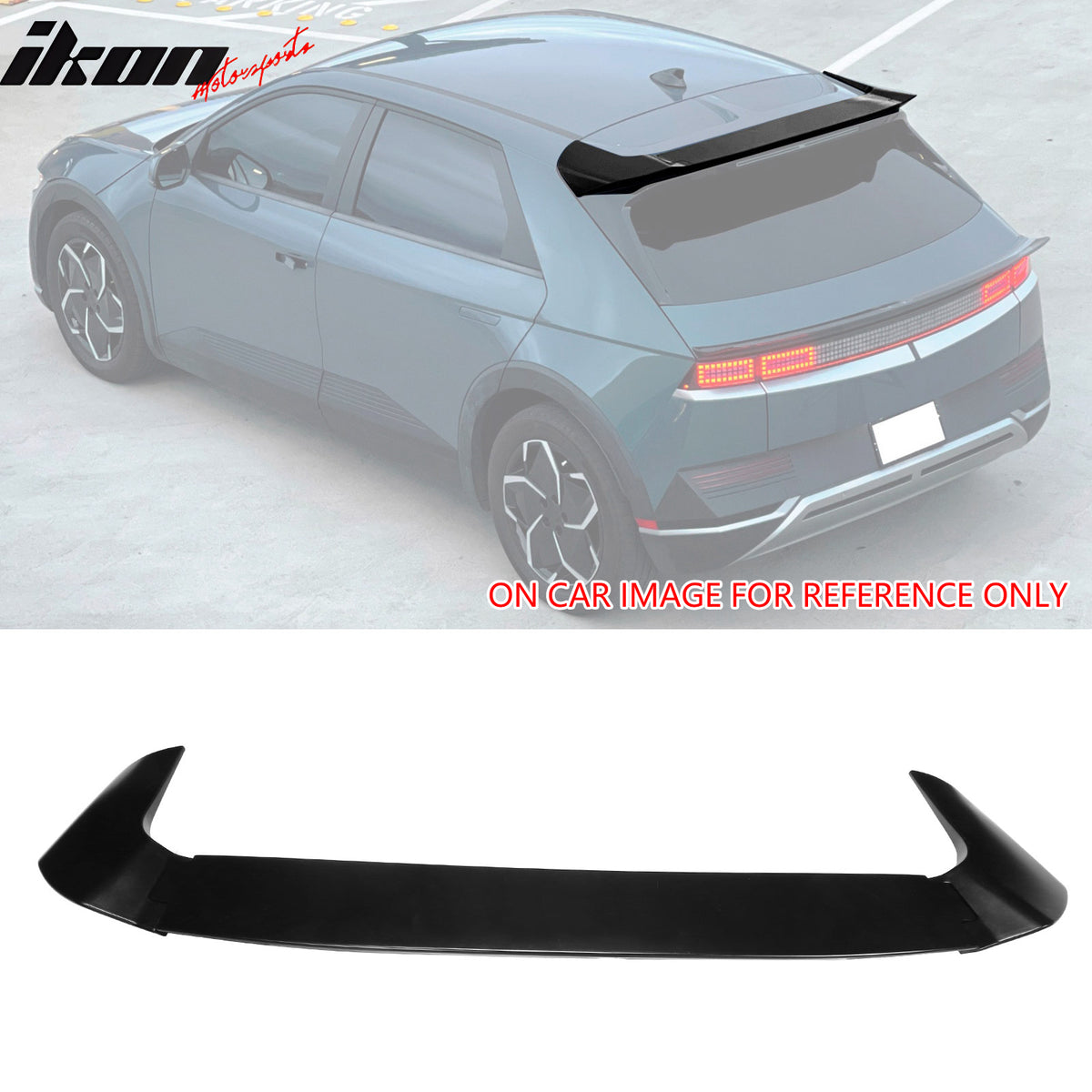 Fits 22-24 Hyundai Ioniq 5 Rear Trunk Spoiler + Roof Spoiler Lip Matte Black ABS