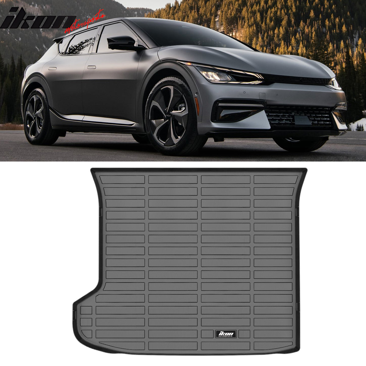 Fits 22-24 Kia EV6 3D Molded TPE Rear Trunk Mat Cargo Liner Pad + Cargo Cover