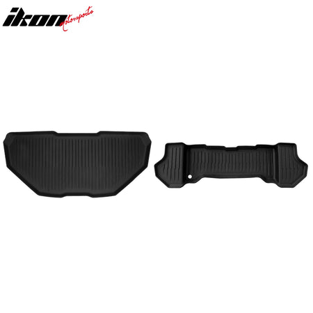 IKON MOTORSPORTS TPE Storage Mat, Compatible with 2022-2026 Rivian R1T and R1S, Custom Fit All Weather Protection Heavy Duty 3D Molded Front Cargo Trunk Tray Mats Protector Liner 2PC, Black