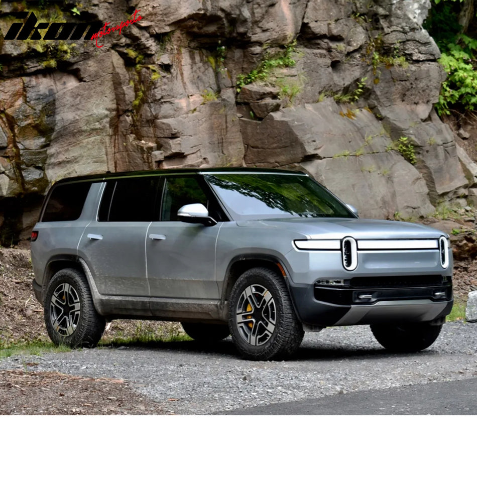 IKON MOTORSPORTS TPE Storage Mat, Compatible with 2022-2026 Rivian R1T/R1S, Custom Fit All Weather Protection Heavy Duty 3D Molded Front Lower Cargo Trunk Tray Mats Protector Liner 2PC, Black