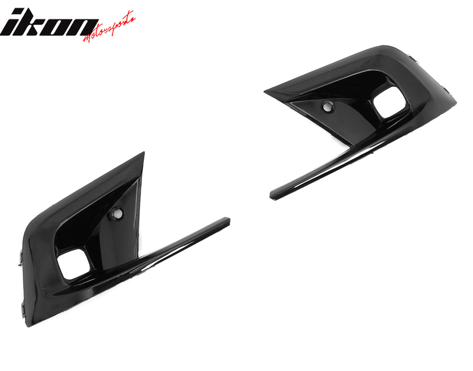 IKON MOTORSPORTS Fog Light Covers, Compatible with 2022-2024 Honda Civic 11th Gen Sedan Hatchback, OE Style Gloss Black ABS Fog Lamp Decoration Bezels Trim 1Pair