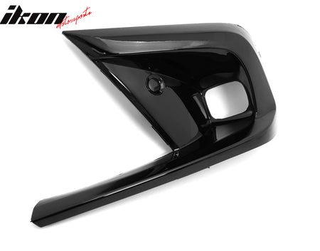Fits 22-24 Honda Civic 11th Gen OE Style Foglight Bezels Trim Gloss Black ABS