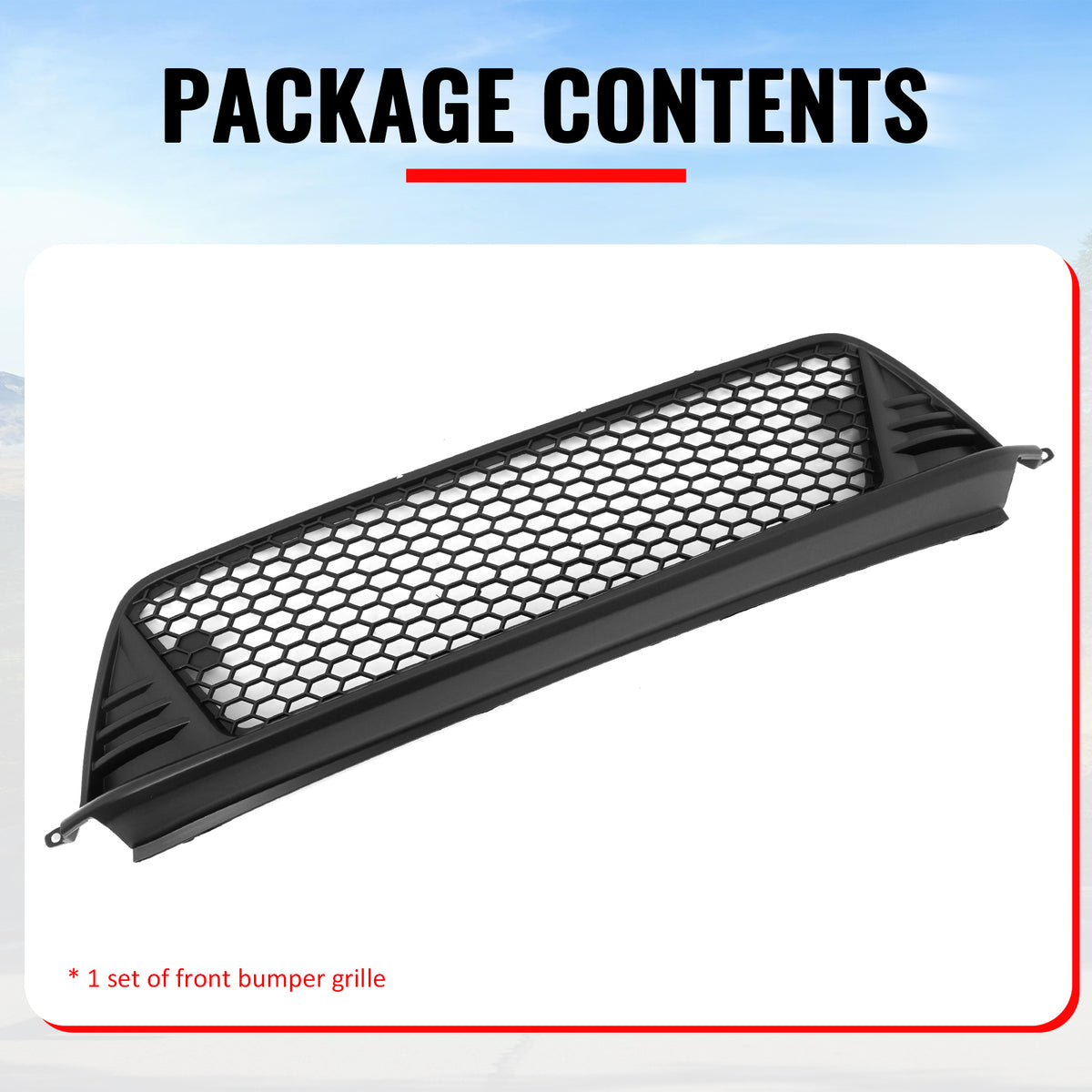 Fits 22-24 Honda Civic Type R Style Front Grille LED Foglight Bezels Matte Black
