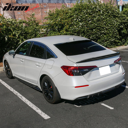 Fits 22-26 Honda Civic Sedan HPD Style Carbon Fiber Rear Bumper Lip Diffuser Fin