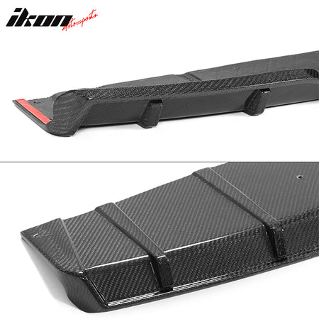 Fits 22-26 Honda Civic Sedan HPD Style Carbon Fiber Rear Bumper Lip Diffuser Fin