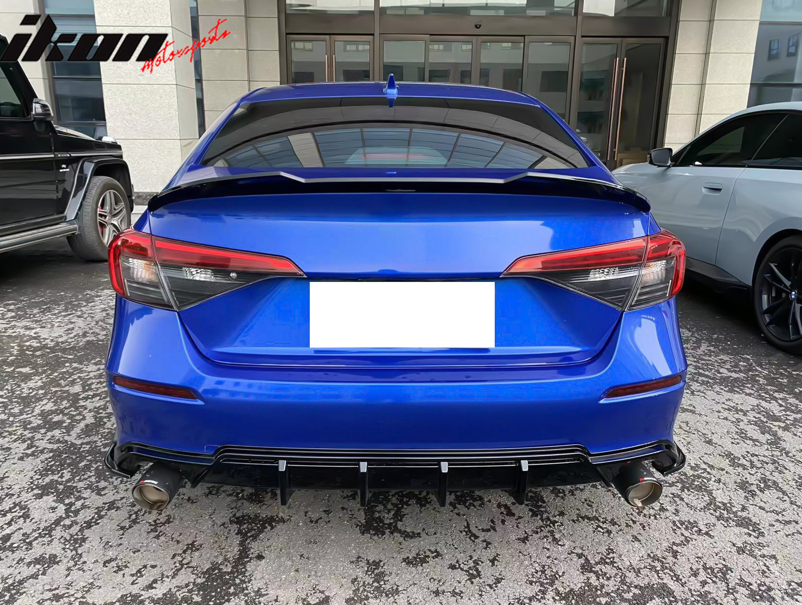 For 22-26 Honda Civic 11th FE-C Style Rear Bumper Lip Diffuser Apron Gloss Black