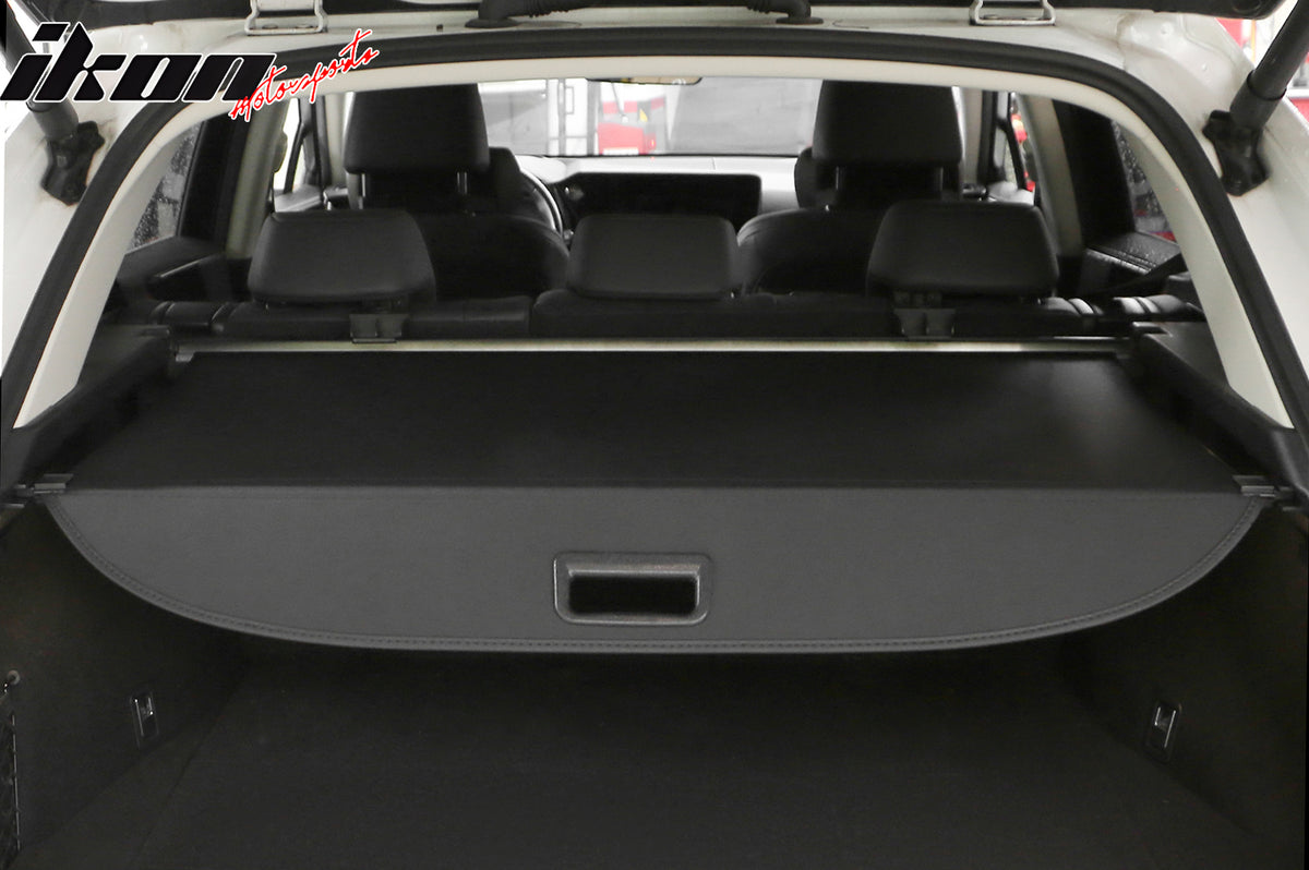 IKON MOTORSPORTS, Rear Cargo Cover Compatible With 2022-2025 Lexus NX250 NX350 NX350h NX450h+, Retractable Rear Trunk Security Cargo Cover Luggage Shade Black Canvas
