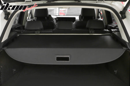 IKON MOTORSPORTS, Rear Cargo Cover Compatible With 2022-2025 Lexus NX250 NX350 NX350h NX450h+, Retractable Rear Trunk Security Cargo Cover Luggage Shade Black Canvas