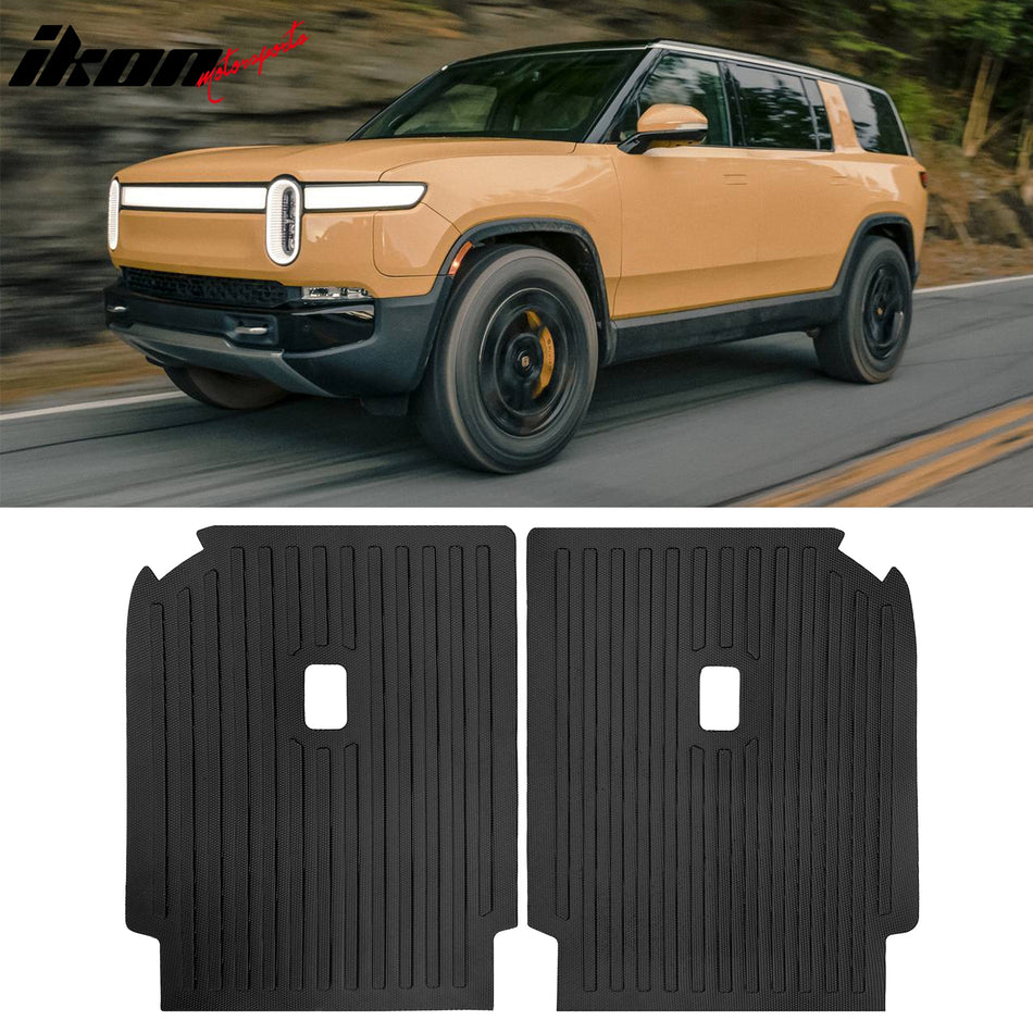2022-2026 Rivian R1S 2PCS Backrest Mats Rear Seat Back Cover Black TPE