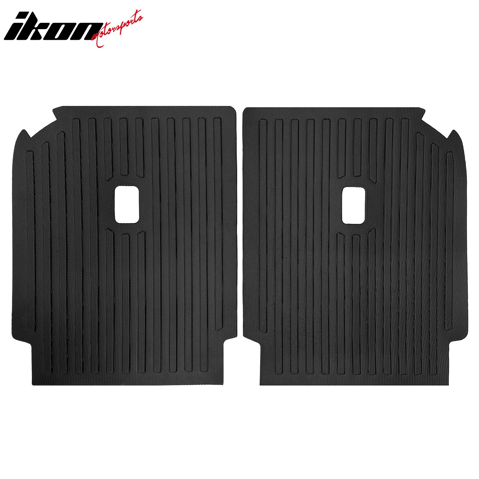IKON MOTORSPORTS, Rear Seat Protector Backrest Cover Compatible With 2022-2026 Rivian R1S, Black TPE Waterproof Seat Back Liners Mat Pad Interior Accessories 2 Pieces