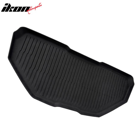 IKON MOTORSPORTS TPE Front Storage + Rear Truck Bed Mat, Compatible with 2022-2026 Rivian R1T R1S, All Weather Upper Lower Cargo Protection Heavy Duty 3D Rear Trunk Tray Protector Liner 3PC, Black