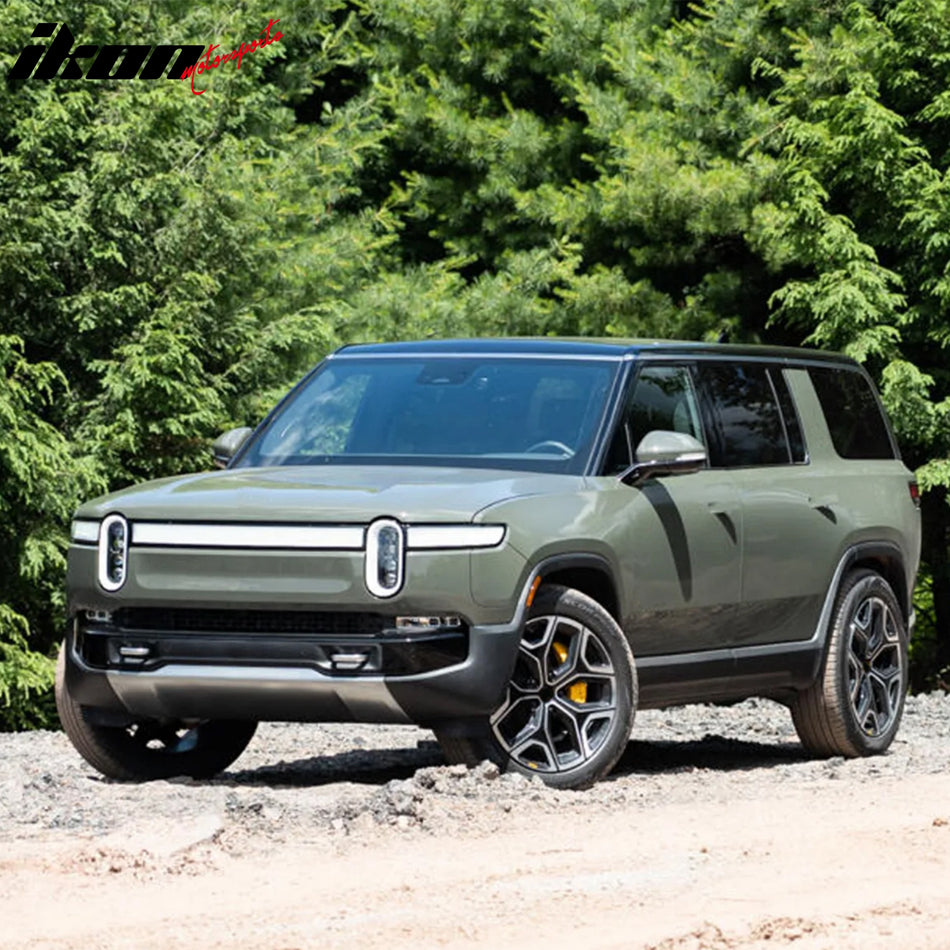 IKON MOTORSPORTS TPE Storage Mat, Compatible with 2022-2026 Rivian R1T/R1S, Custom Fit All Weather Protection Heavy Duty 3D Molded Front Upper Lower Cargo Trunk Tray Mats Protector Liner 2PC, Black