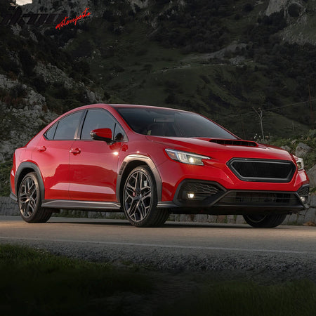 IKON MOTORSPORTS Front Upper Grille, Compatible with 2022-2025 Subaru WRX, Honeycomb Mesh Style Unpainted Black ABS Plastic Replacement Front Bumper Hood Grill