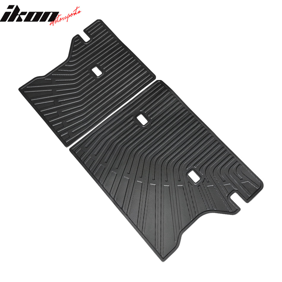 IKON MOTORSPORTS, Rear Seat Protector Backrest Cover Compatible with 2022-2026 Toyota Corolla Cross/Hybrid, Black TPE Waterproof Seat Back Liners Mat Pad Interior Accessories 2 Pieces