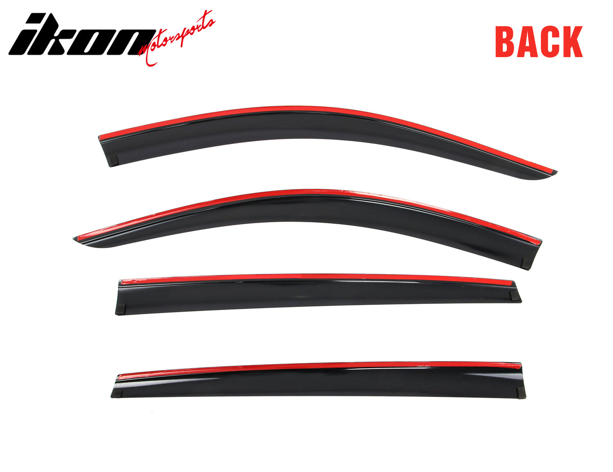 Fits 22-25 Acura MDX Low Profile Style Tape-On Window Visors Sun Rain Deflectors