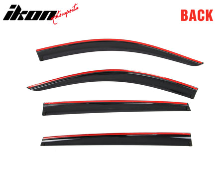 Fits 22-25 Acura MDX Low Profile Style Tape-On Window Visors Sun Rain Deflectors