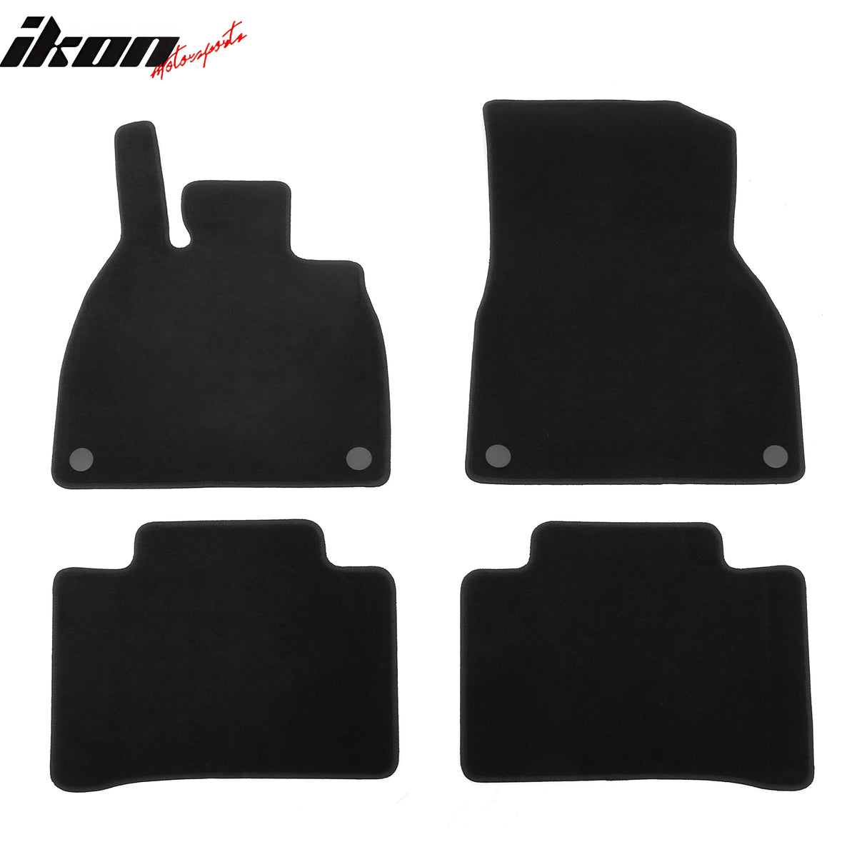 IKON MOTORSPORTS, Nylon Car Floor Mats Compatible with 2022-2025 Mercedes-Benz EQS Sedan V297, OE Fitment Style Black Driver Passenger Car Carpets, Front Rear 4PCS Full Set