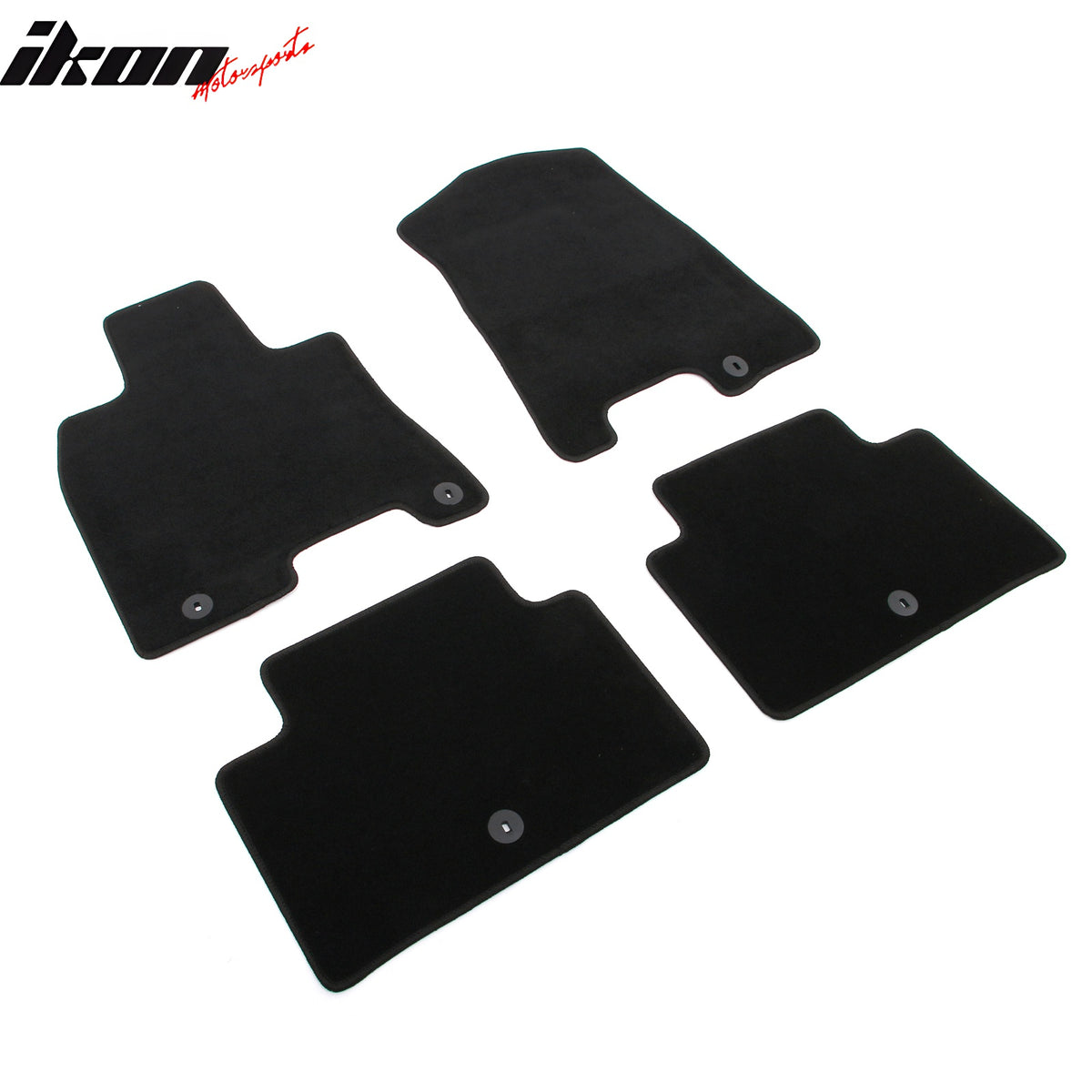 IKON MOTORSPORTS, Nylon Car Floor Mats Compatible with 2022-2025 Genesis GV70, OE Fitment Style Black Driver Passenger Car Carpets, Front Rear 4PCS Full Set