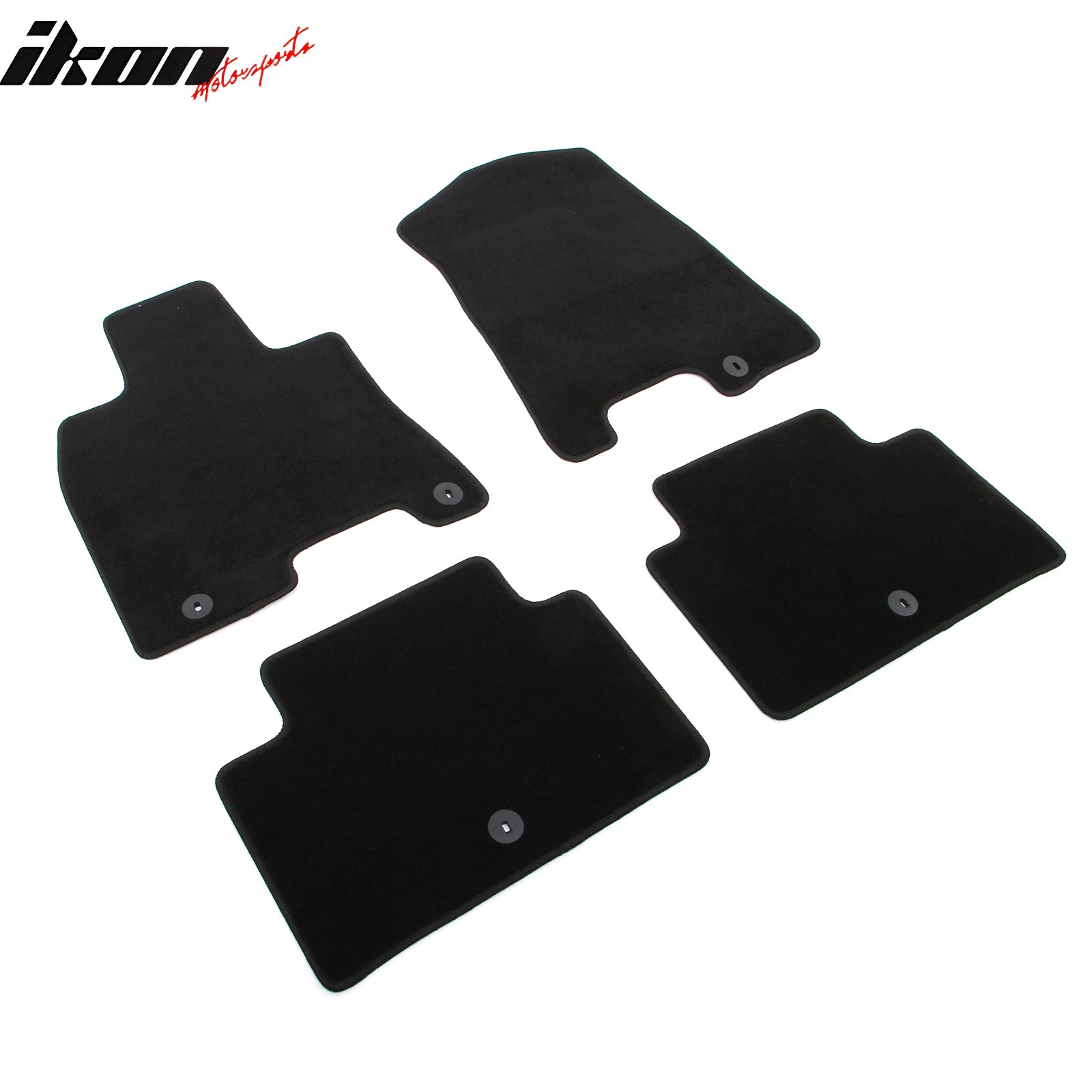 IKON MOTORSPORTS, Nylon Car Floor Mats Compatible with 2022-2025 Genesis GV70, OE Fitment Style Black Driver Passenger Car Carpets, Front Rear 4PCS Full Set