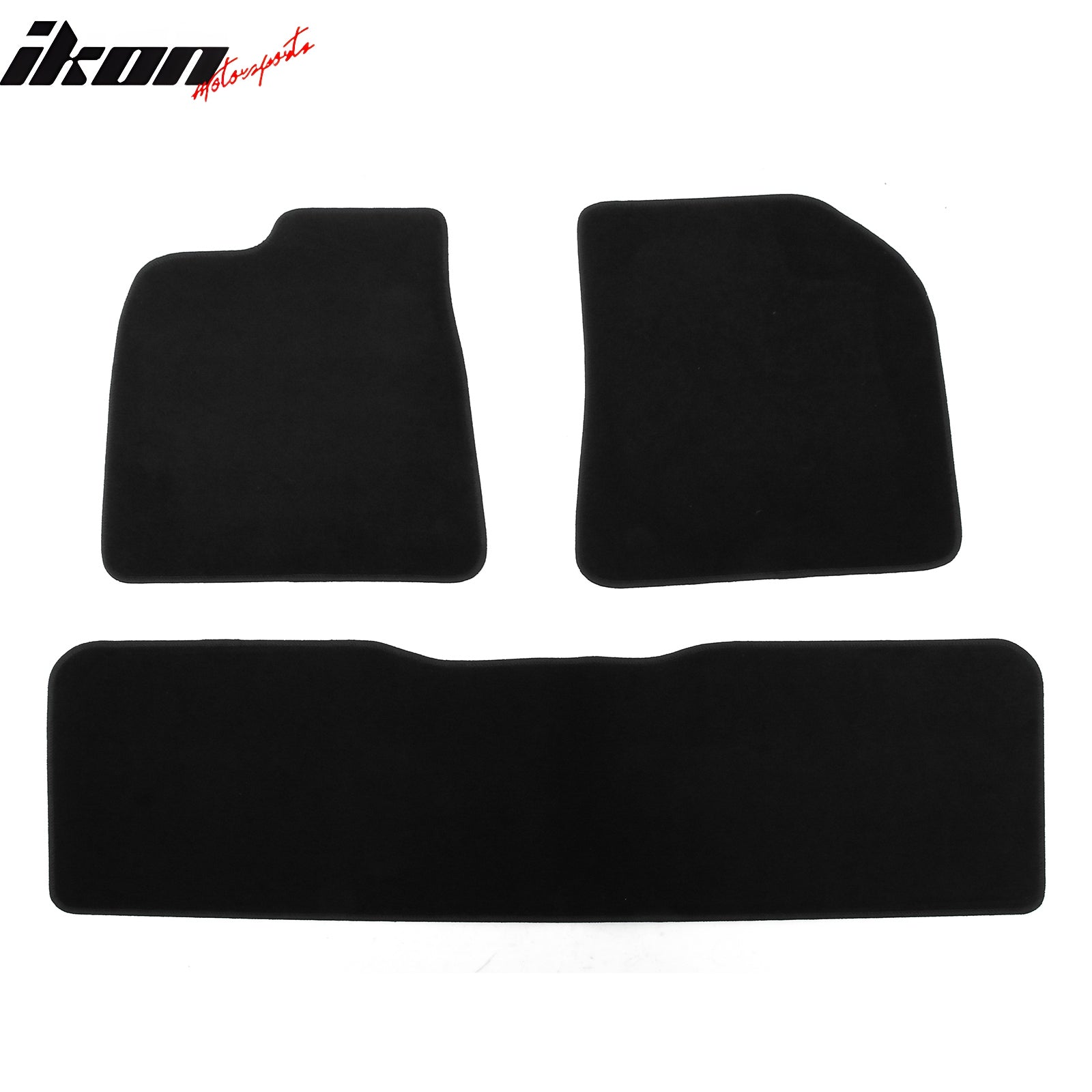 IKON MOTORSPORTS, Nylon Car Floor Mats Compatible with 2022-2025 Lucid Air, OE Fitment Style Black Driver Passenger Car Carpets, Front Rear 3PCS Full Set
