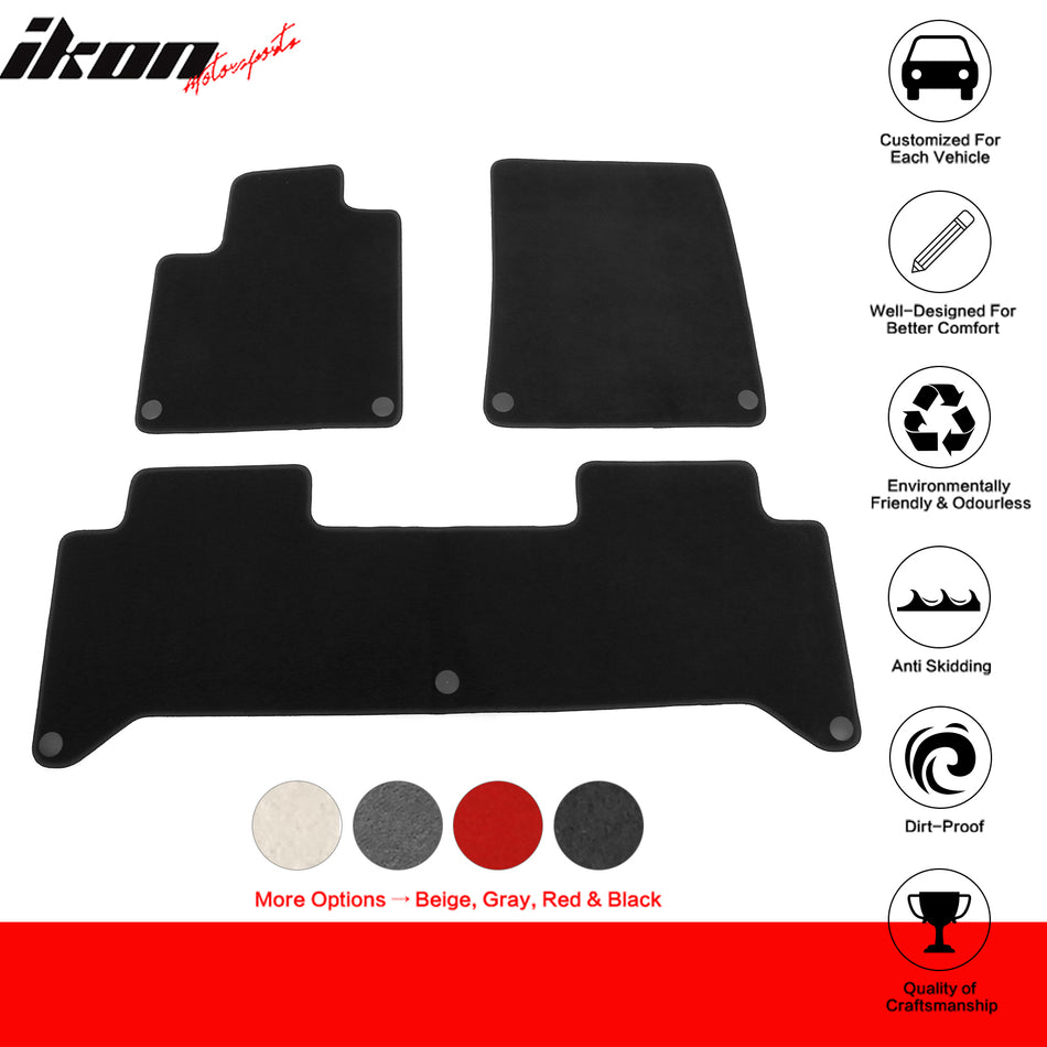 2022-2025 Rivian R1T OE Style Black Floor Mats Carpets Nylon 3PCS