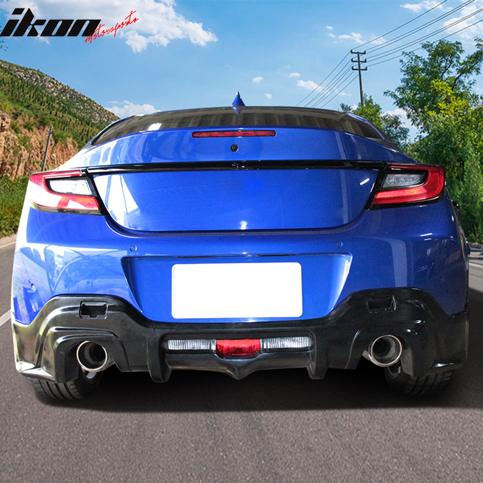 Fits 22-25 Subaru BRZ Coupe Front Bumper Lip + Rear Diffuser + Side Skirts - PU