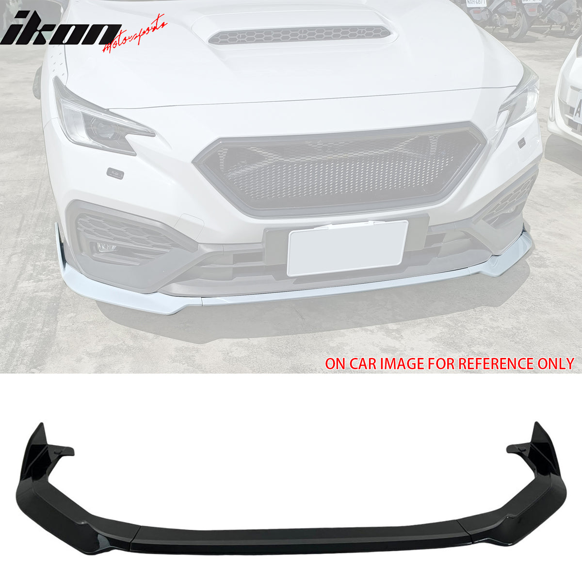 IKON MOTORSPORTS Front Bumper Lip Side Skirts Rear Aprons, Compatible with 2022-2025 Subaru WRX (Base, Limited, Premium, GT), D Style Gloss Black ABS Air Dam Chin Spoiler Protector Splitter