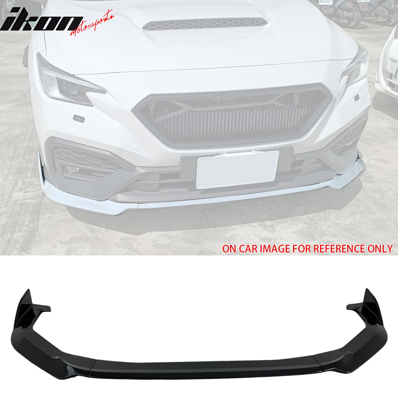 IKON MOTORSPORTS Front Bumper Lip Side Skirts Rear Aprons, Compatible with 2022-2025 Subaru WRX (Base, Limited, Premium, GT), D Style Gloss Black ABS Air Dam Chin Spoiler Protector Splitter