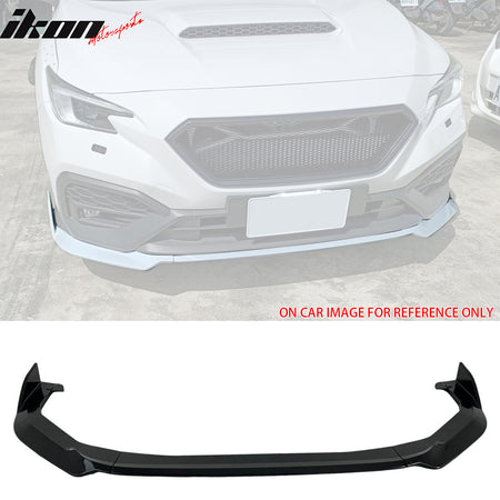 IKON MOTORSPORTS Front Bumper Lip Side Skirts Rear Aprons, Compatible with 2022-2025 Subaru WRX (Base, Limited, Premium, GT), D Style Gloss Black ABS Air Dam Chin Spoiler Protector Splitter
