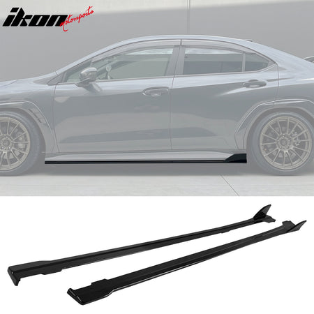 Fits 22-25 Subaru WRX Front Bumper Lip + Side Skirts + Rear Aprons Gloss Black