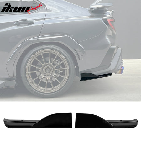 Fits 22-25 Subaru WRX Front Bumper Lip + Side Skirts + Rear Aprons Gloss Black